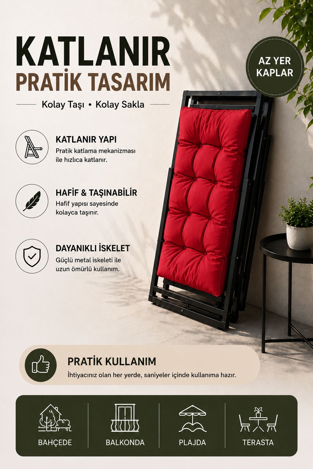 Siyah 2’li Şezlong Seti + Sehpa